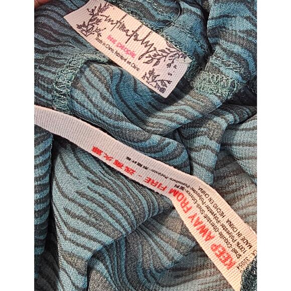 Free People Intimately More Chill Sleep Pants Sea Green S wide leg see through - Picture 4 of 9